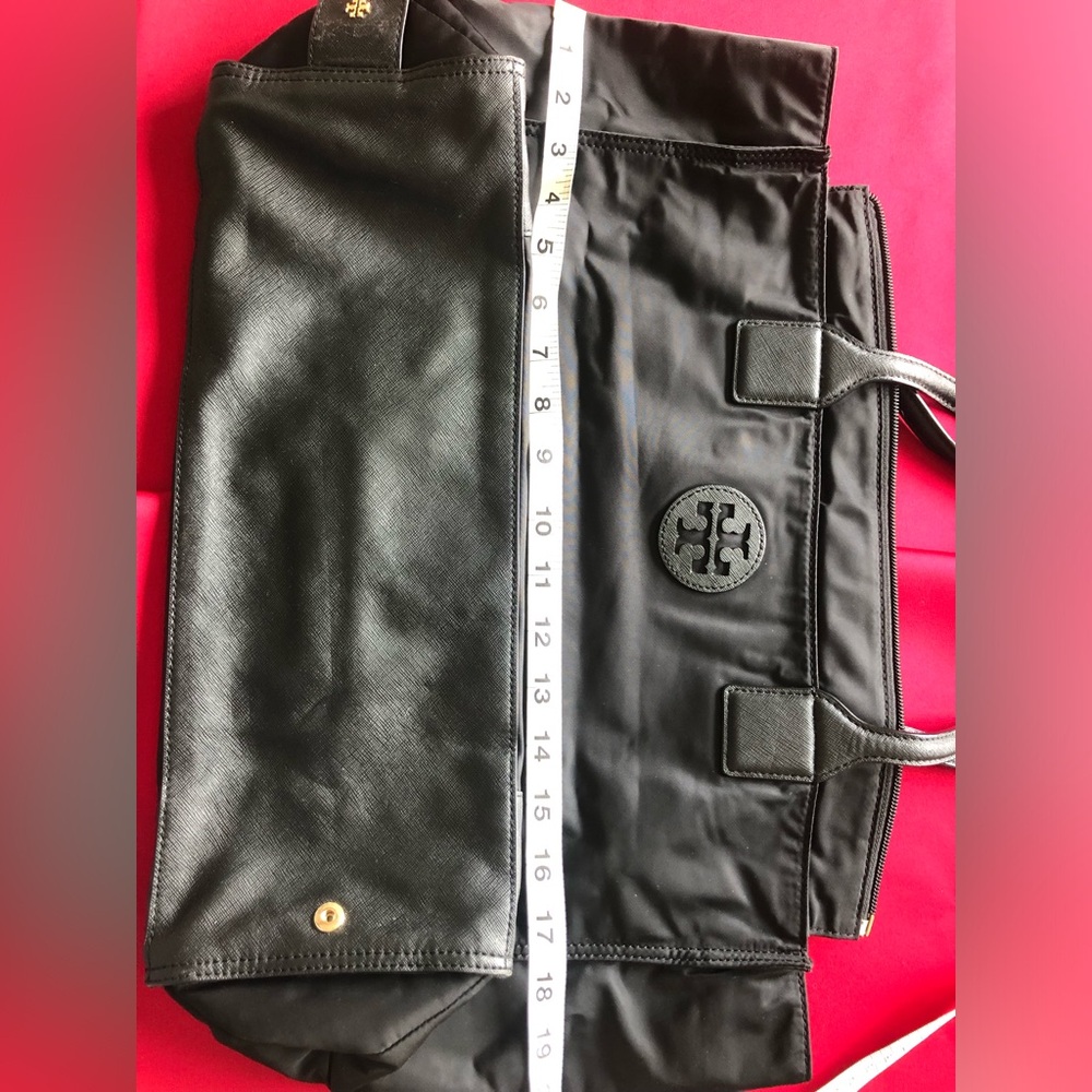 Tory Burch Black Nylon Tote with Logo Patch - Picture 8 of 14